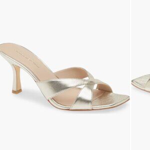 Stuart Weitzman Miami 50 Leather Sandal, Gold